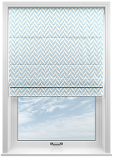 Chevron Stripe, Light Blue - Twist&Fit Roman Blind